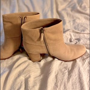 Cole Haan Nike Air cream color 2.5” heel suede boots. Size 10.5.
